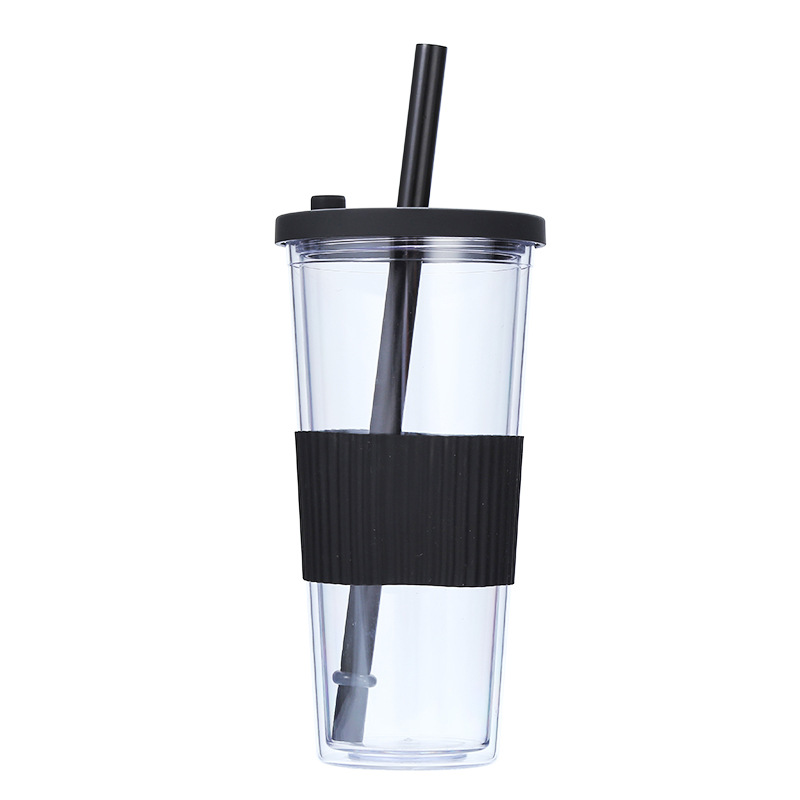 24oz Plastic Cups with Straw 5