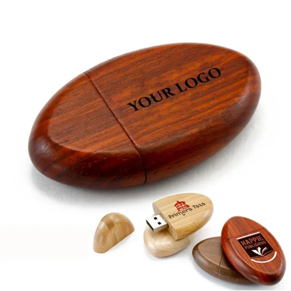 Egg Shape Wooden USB Flash Drive U Disk 2