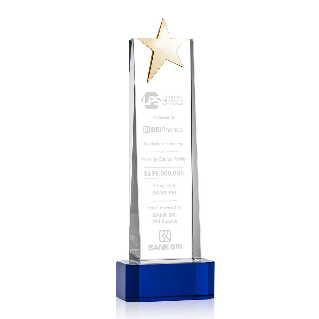 Fanshaw Gold Star Award on Base - Blue 8