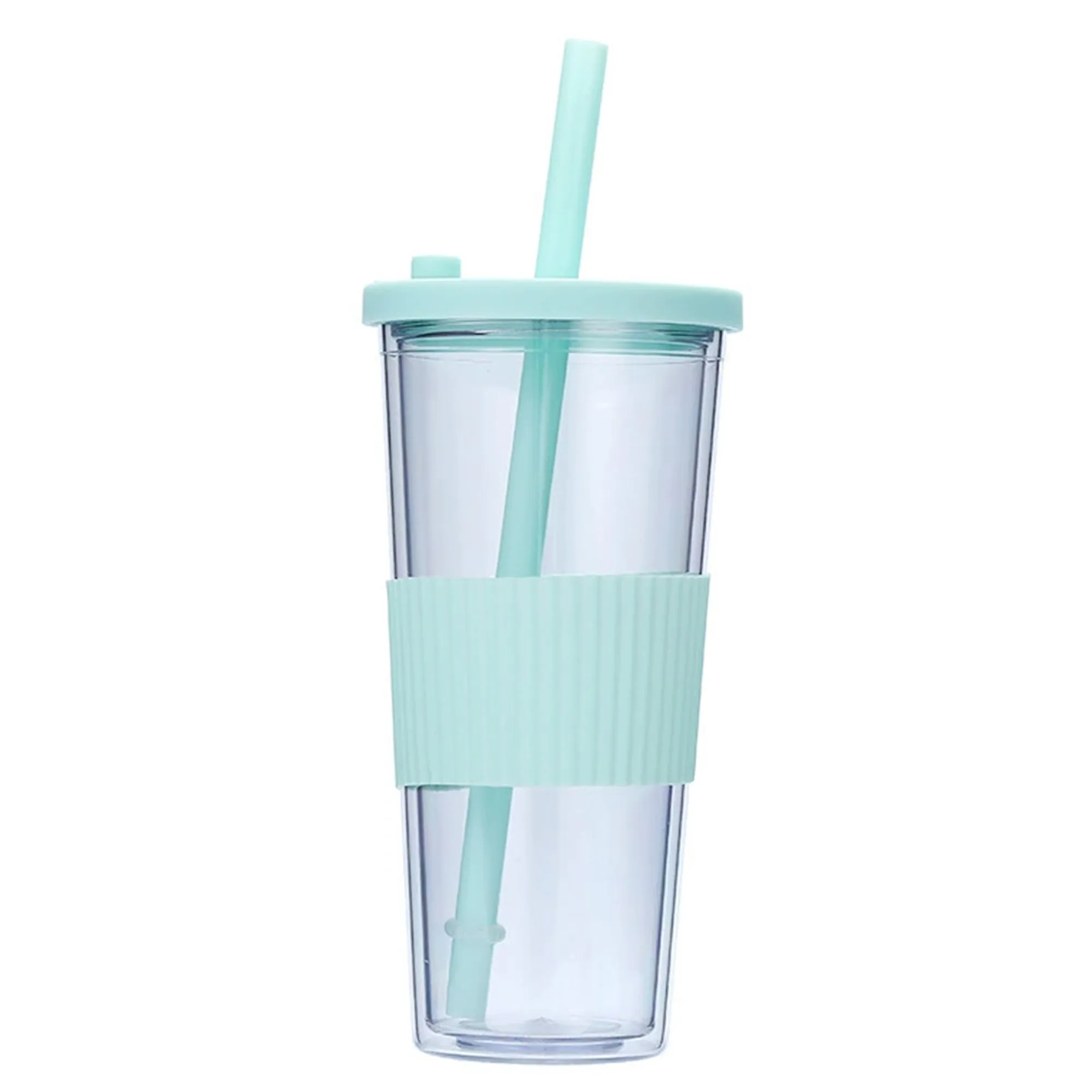 24oz Plastic Tumbler with Lid & Straw 5