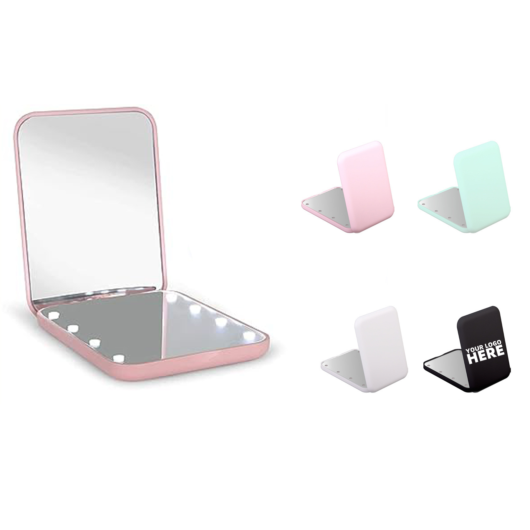 Battery Compact Travel Makeup Mirror With Light 2