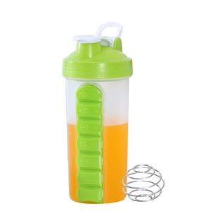 600ml Plastic Round Water Bottle With Detachable Pill Box 14