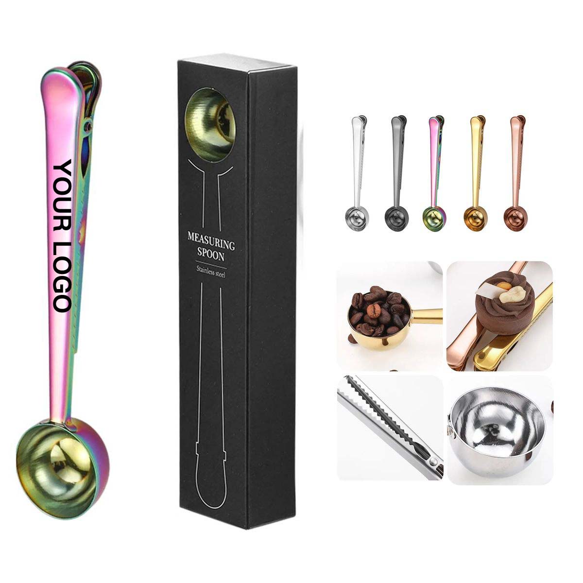 Stainless Steel Coffee Spoon with Sealing Clip 2