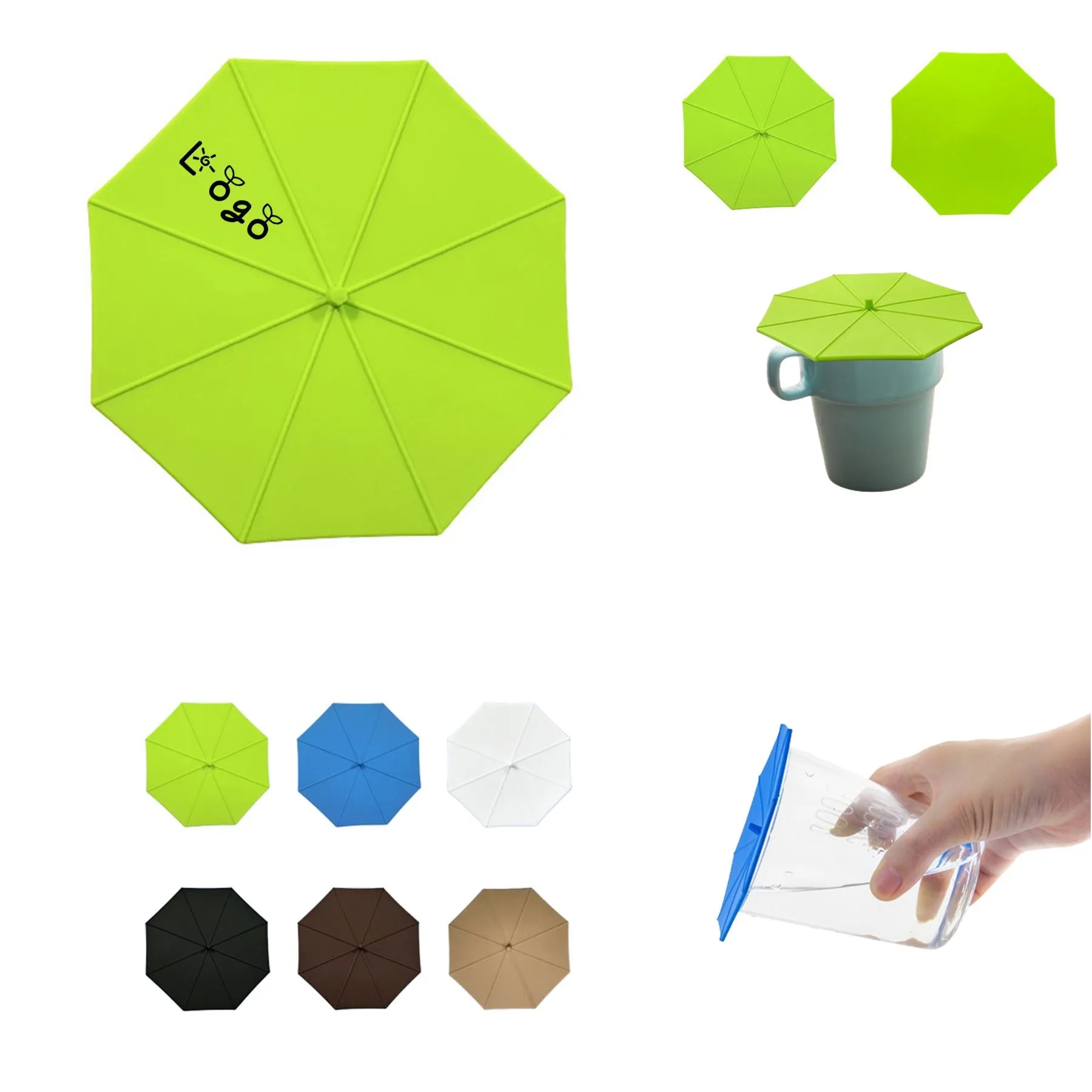 Creative Home Umbrella Shape Silicone Cup Lid Cover 2