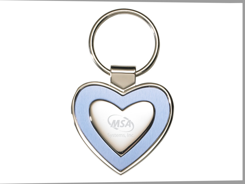 Silver/Blue Heart Key Tag