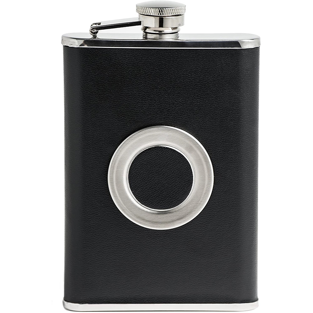Built-in Collapsible 2oz Metal 8oz Shot Flask Set Alcohol 3