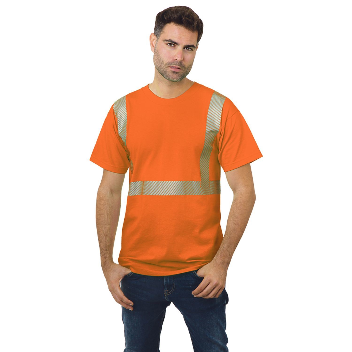 USA-Made 100% Cotton Segmented Class 2 Safety T-Shirt