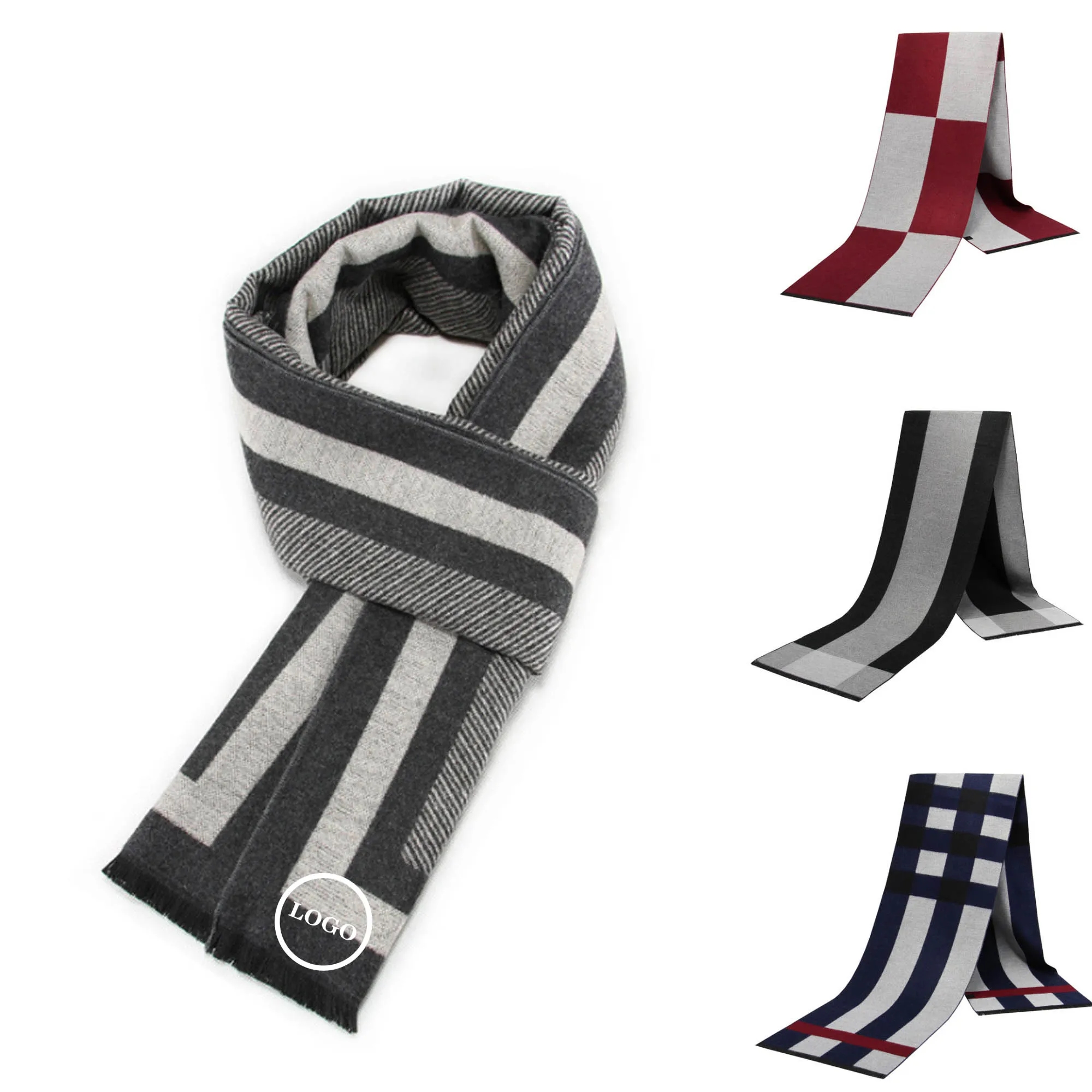 Men's Checkered Autumn and Winter Scarf