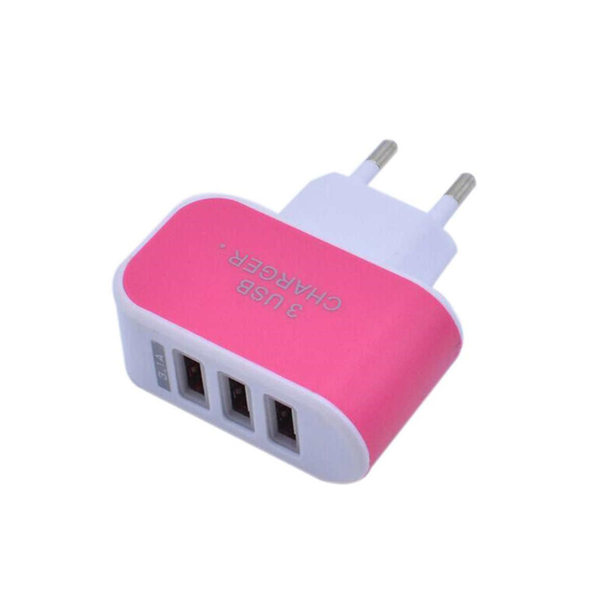 Three Port Wall Charger 5 Volt 2 Amp 2.6" x 2.4" 7