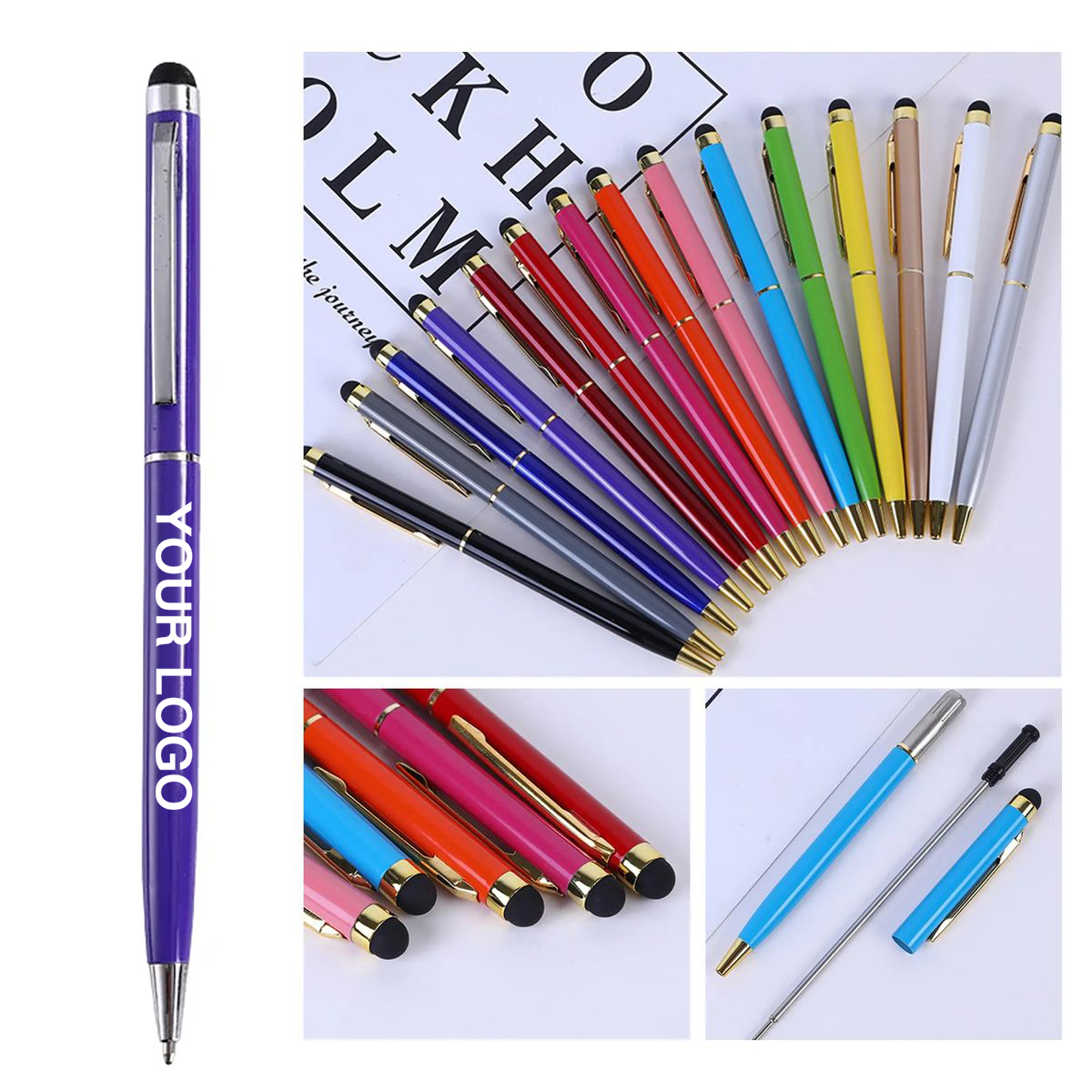 Dual Function Brass Stylus Pen For Touchscreens 12
