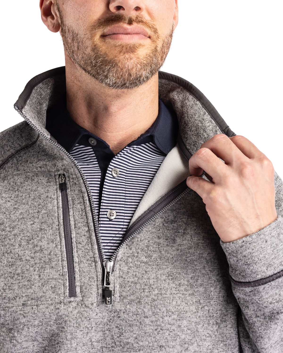Cutter & Buck Mainsail Sweater-Knit Mens Half Zip Jacket 21