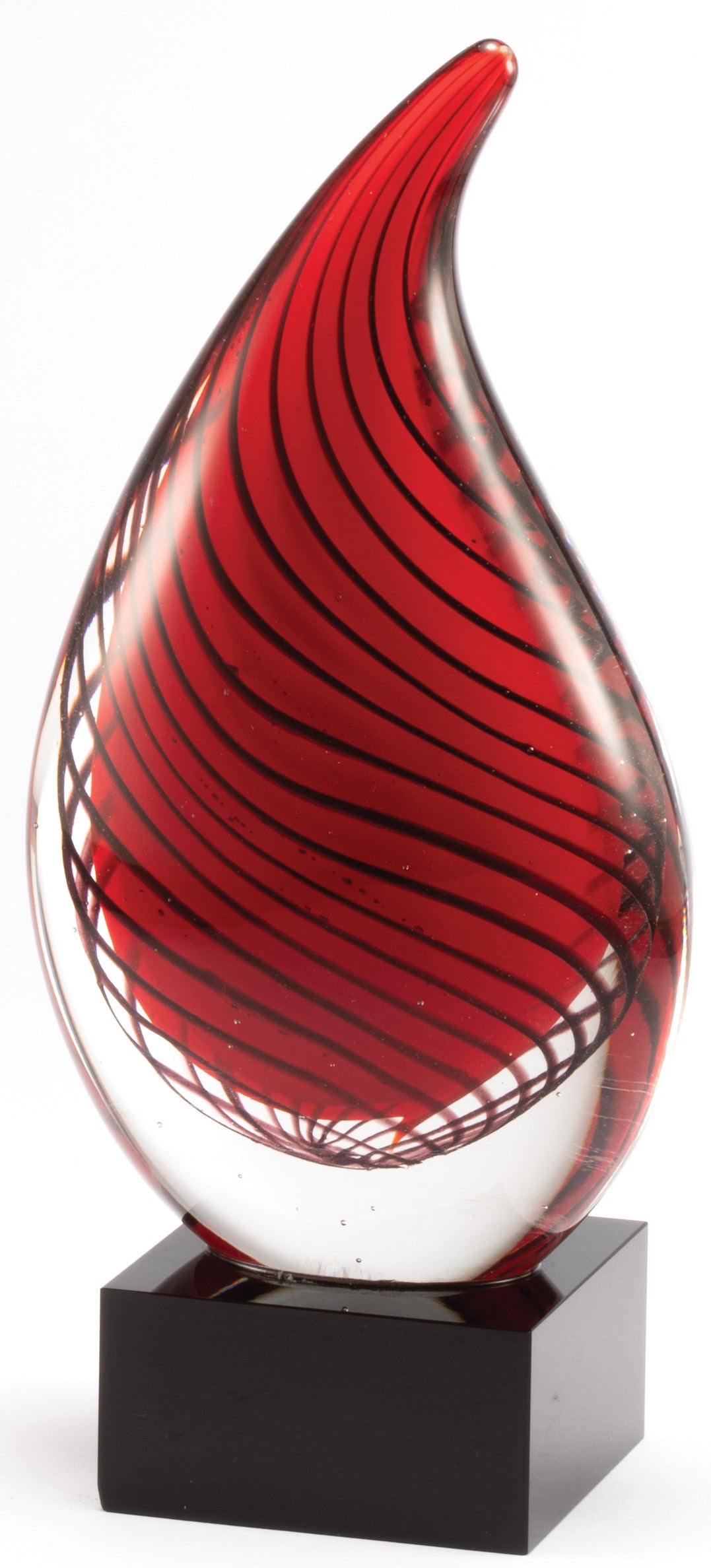 8.75" Red Striped Art Glass 1