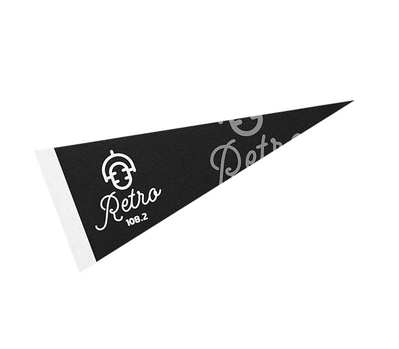 12" x 30" Full Color Felt Pennant Flag Banner with Strip 3
