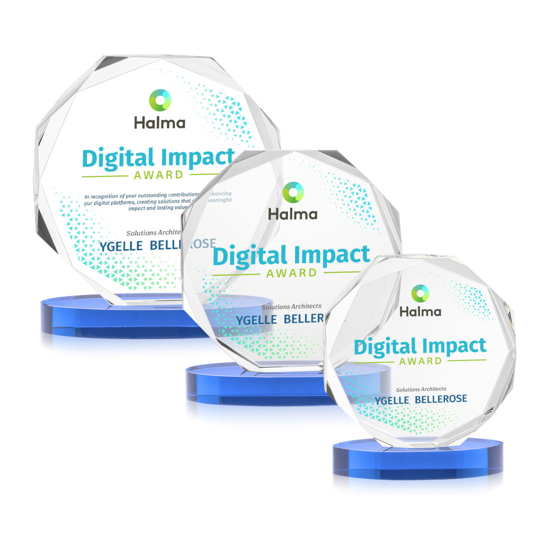 Acadian VividPrint™ Award on Alberton Base - Sky Blue