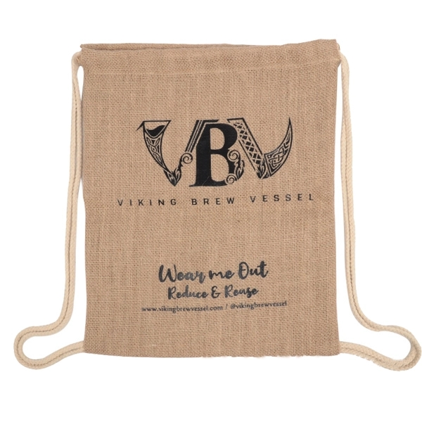 Natural Jute Drawstring Backpack 3