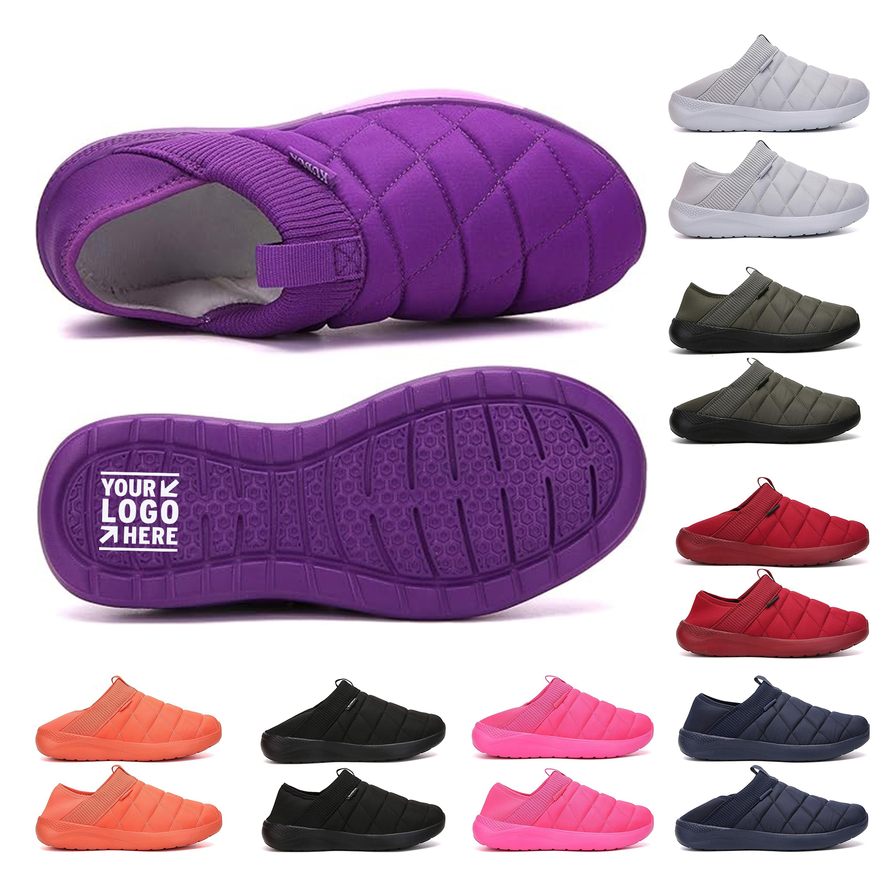 Men Womens Indoor Slippers House Shoes Plush Slip on Garden Outdoor Loafers 2