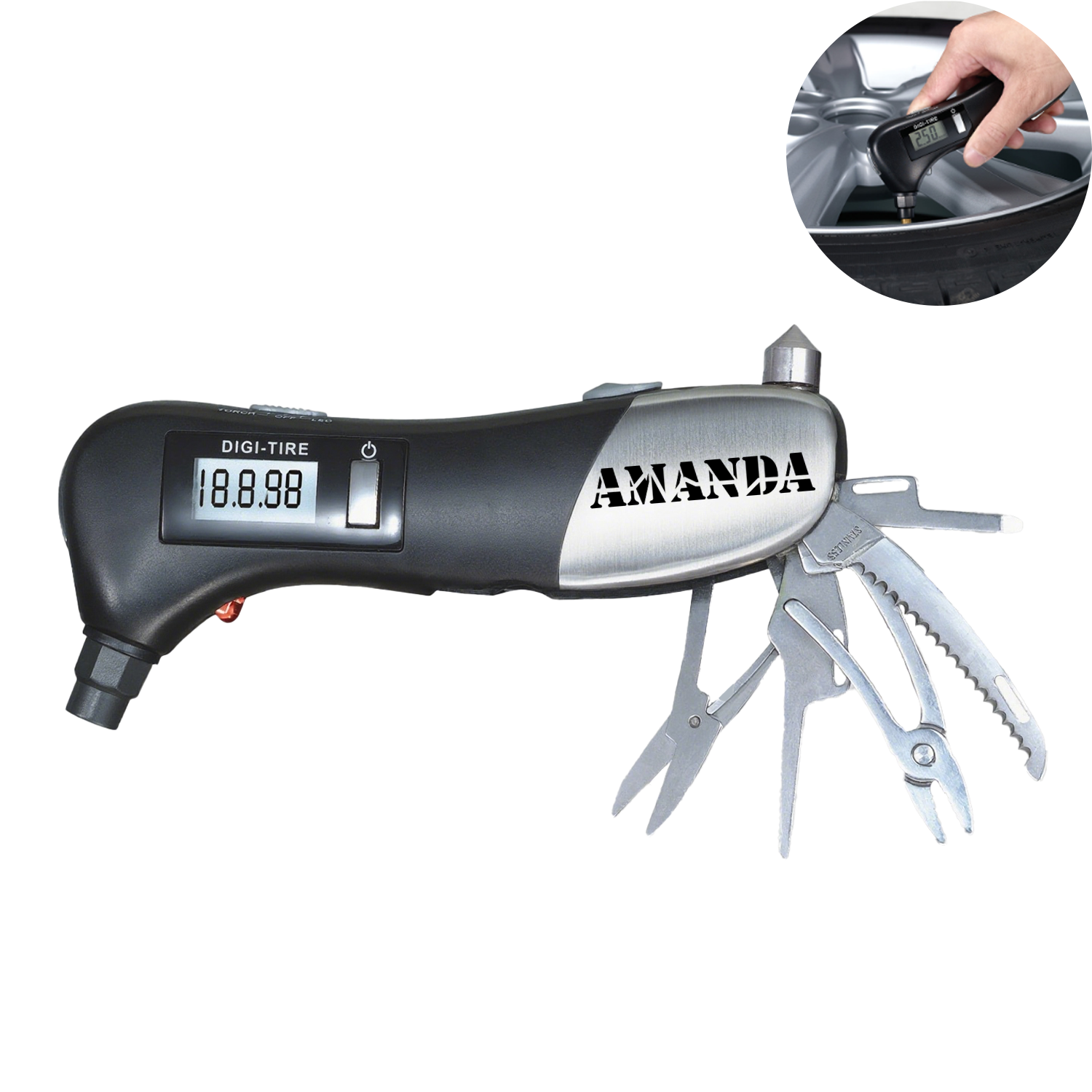 10 In 1 Multi Digital Flashlight Tire Pressure Gauge 1