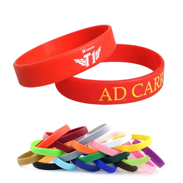1/2" Silkscreen Imprinted Silicone Wristbands with Customized logo 1