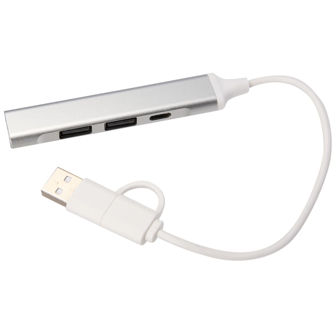 Aluminum 4-Port USB-A and C Hub 15