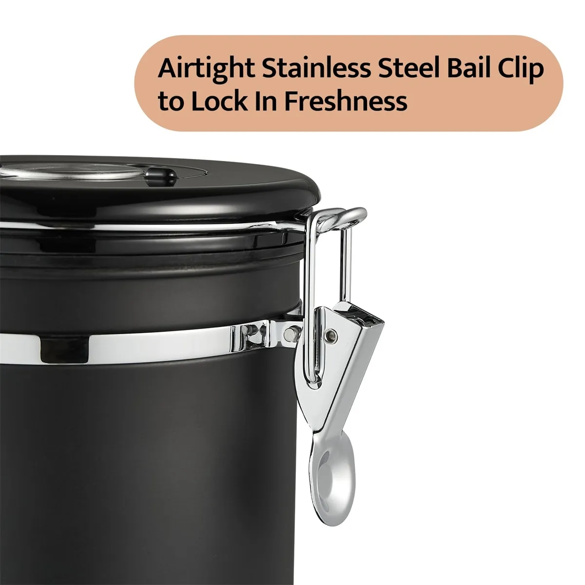 Stainless SteeCoffee Canister with Date Tracker and Scoop 5