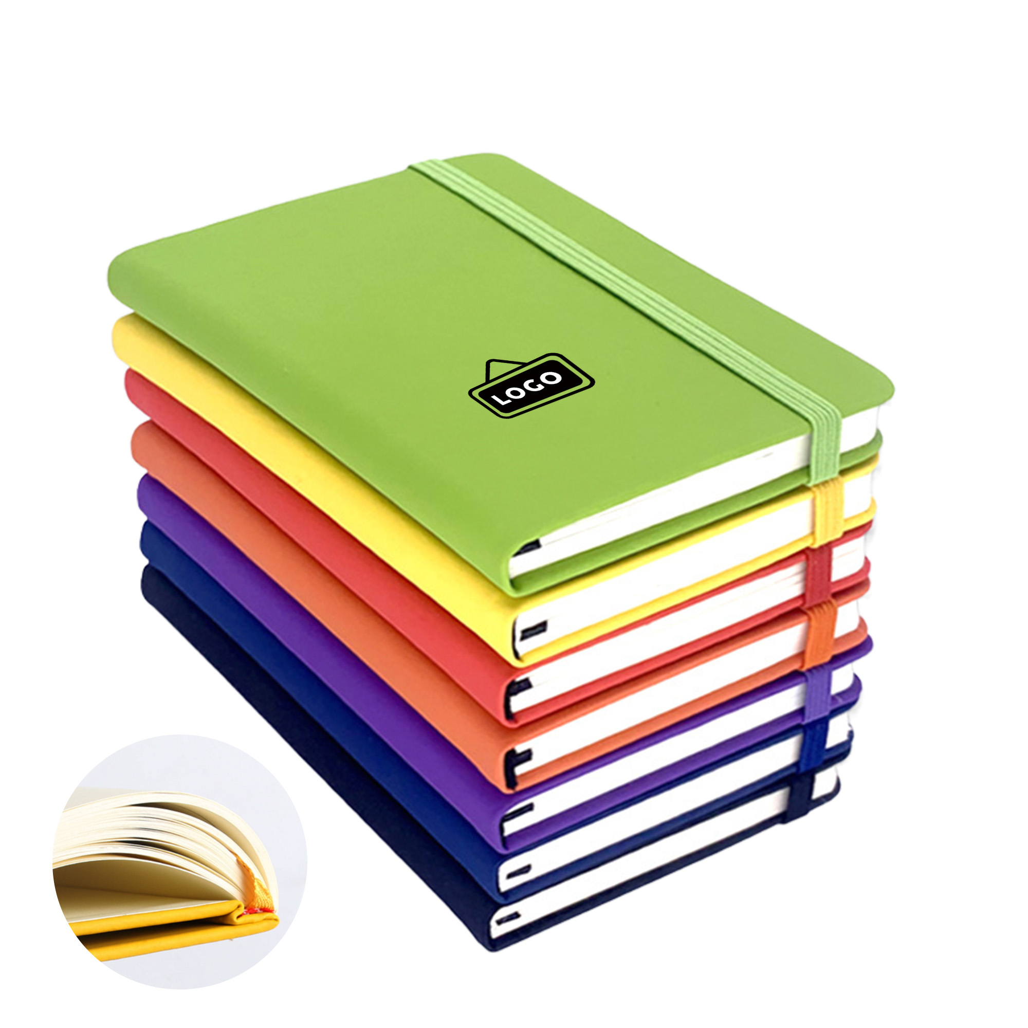 MOQ 50 Custom Leather A5 Notebook with Strap for Office and School 2
