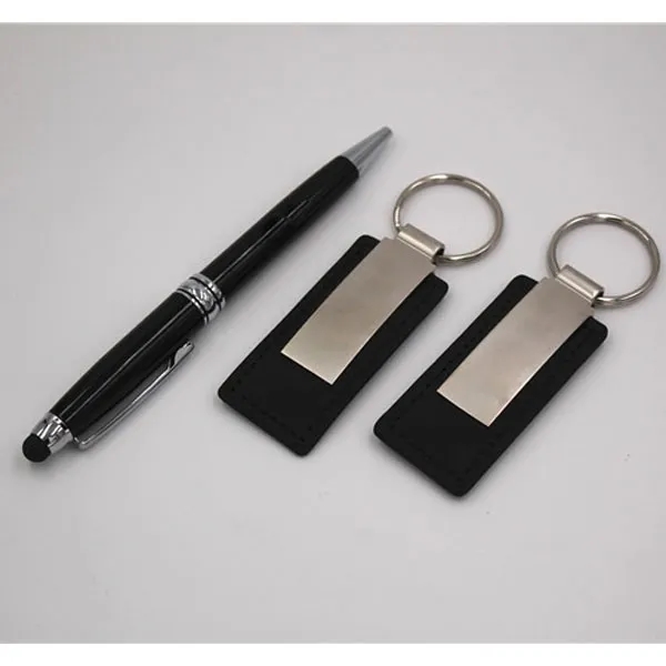 Executive Stylus Pen And Leather Keychain Gift Set 4