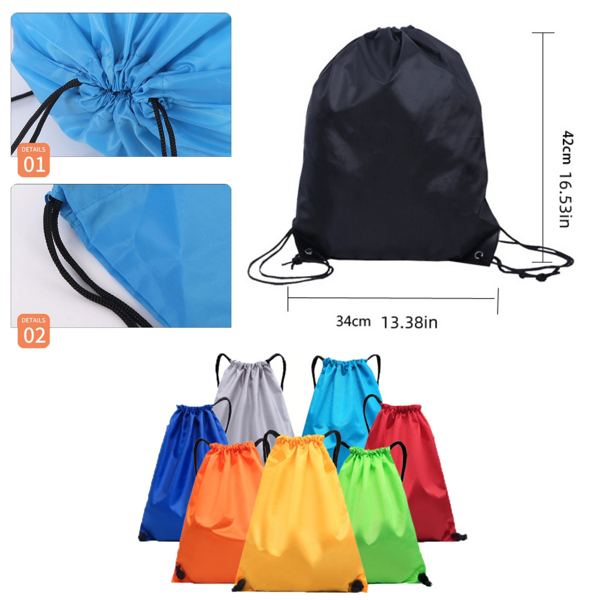 Customized Oxford cloth drawstring backpack 3