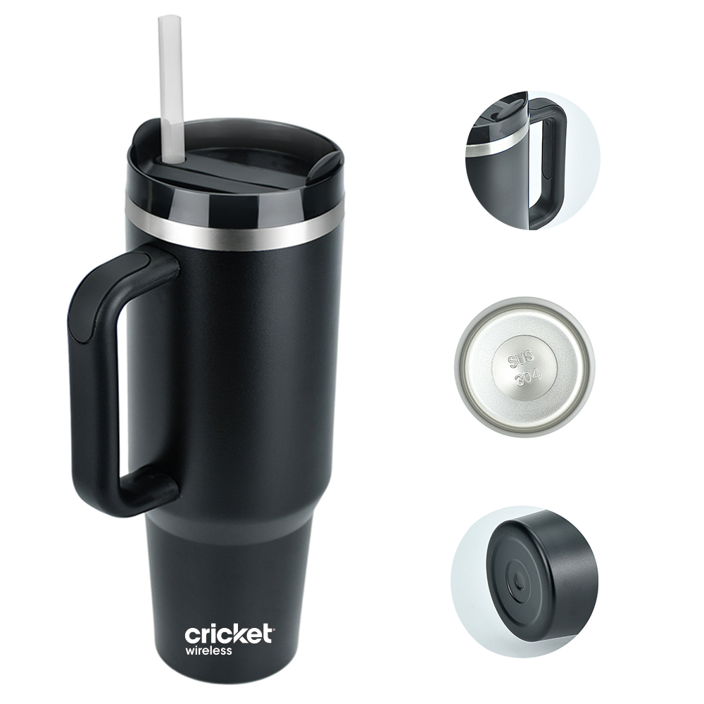 40oz Tumbler with Handle and Straw 2