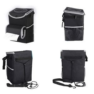 Car Waste Bin with Lid and Storage 4