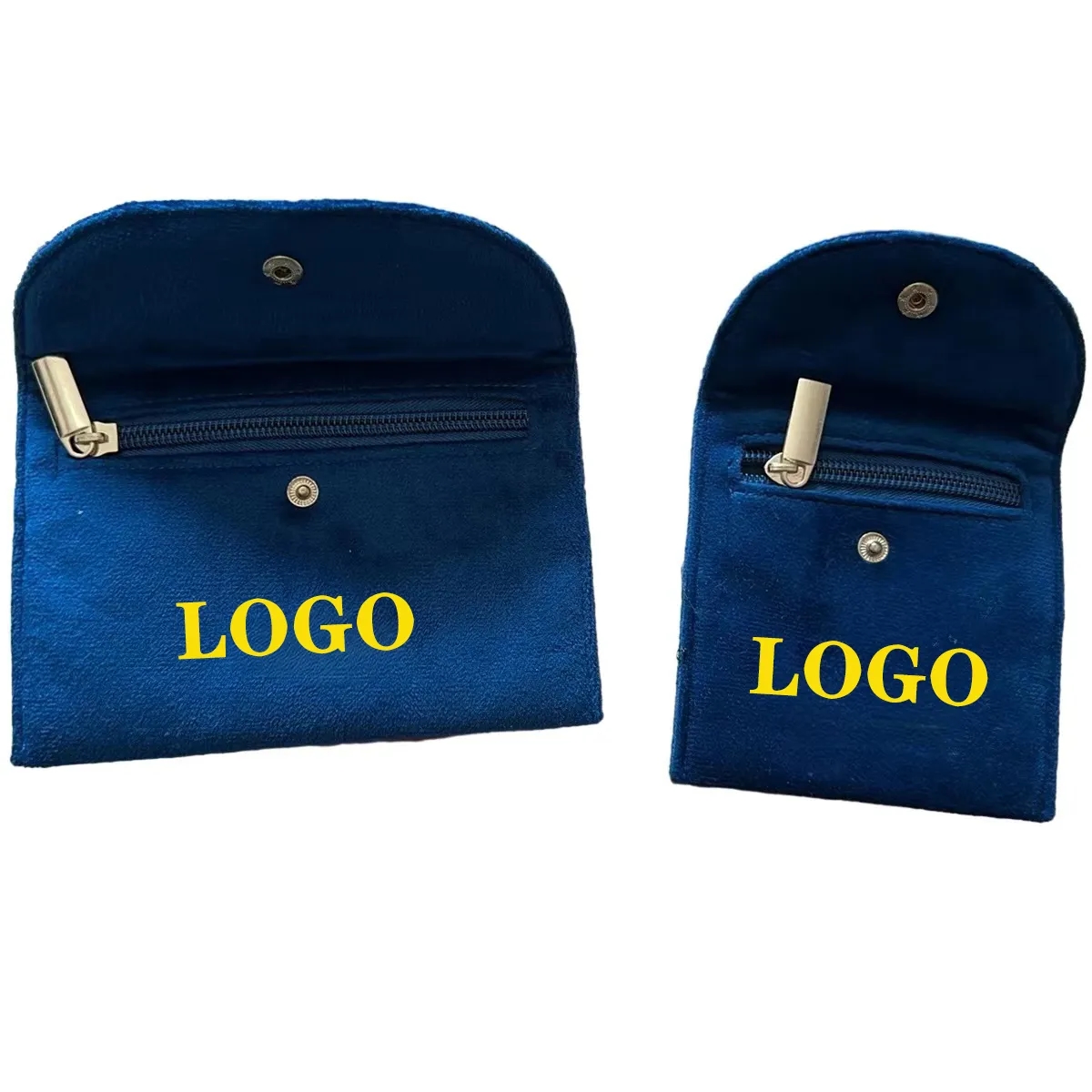 MOQ 100 Velvet Fabric Jewelry Pouch With Zipper And Clasp 1