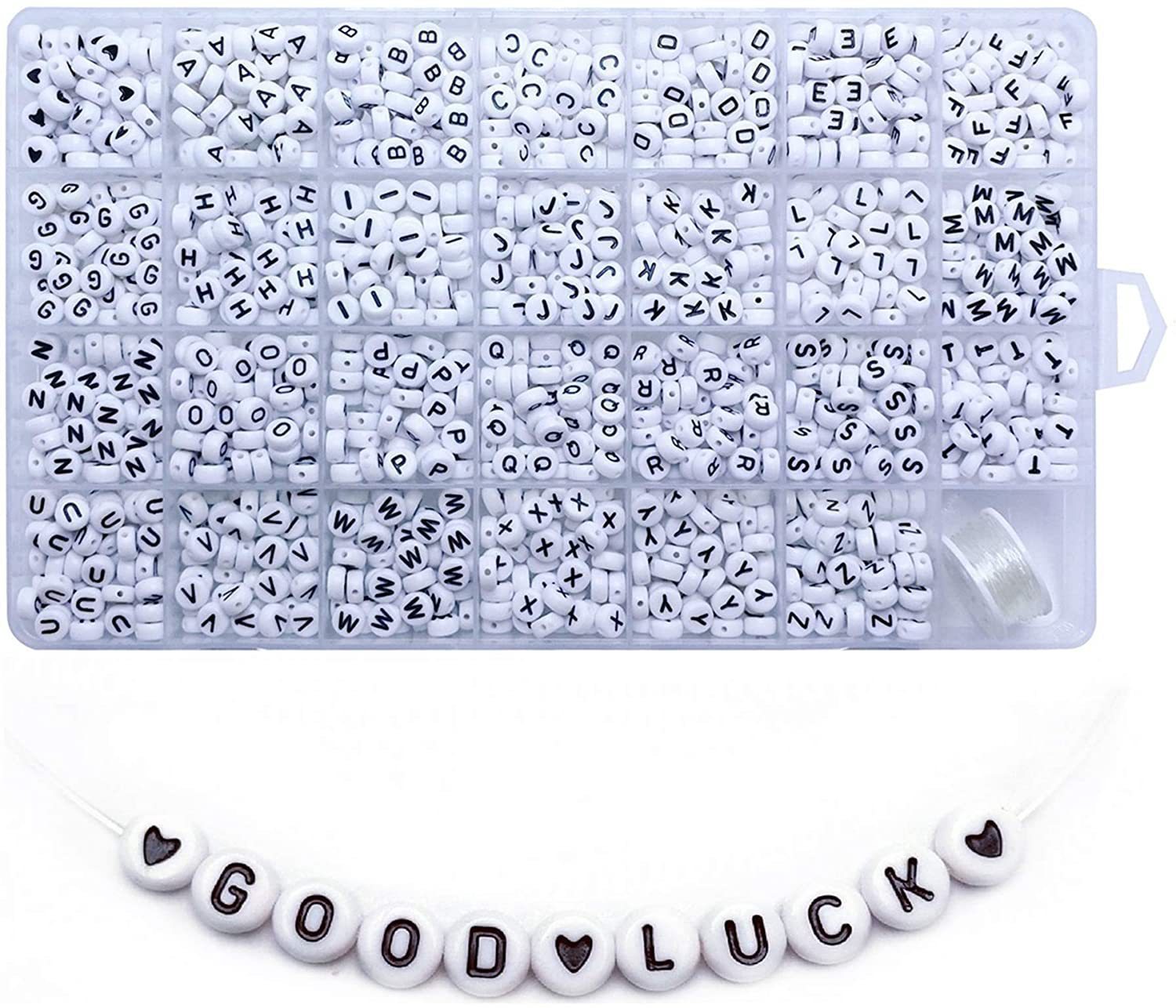 1400pcs Letter Beads 4x7mm Acrylic Round Alphabet Beads 4