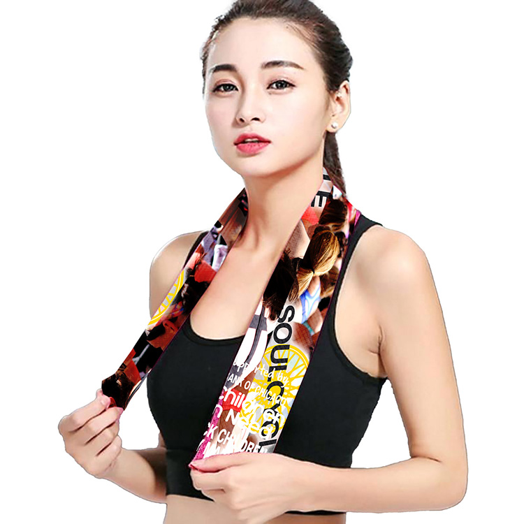 "THE DENALI RAINIER XTRA" - 12" W x 36" H Full Color Sublimation Recycled RPET Cooling Towel 7