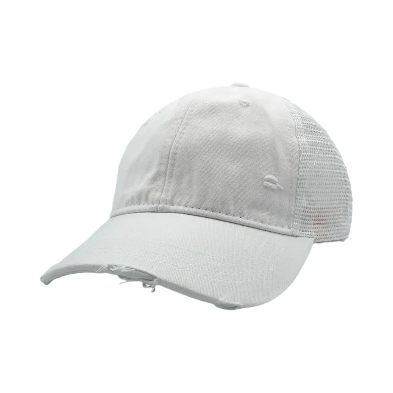 Distressed Trucker Cotton Mesh Cap 6
