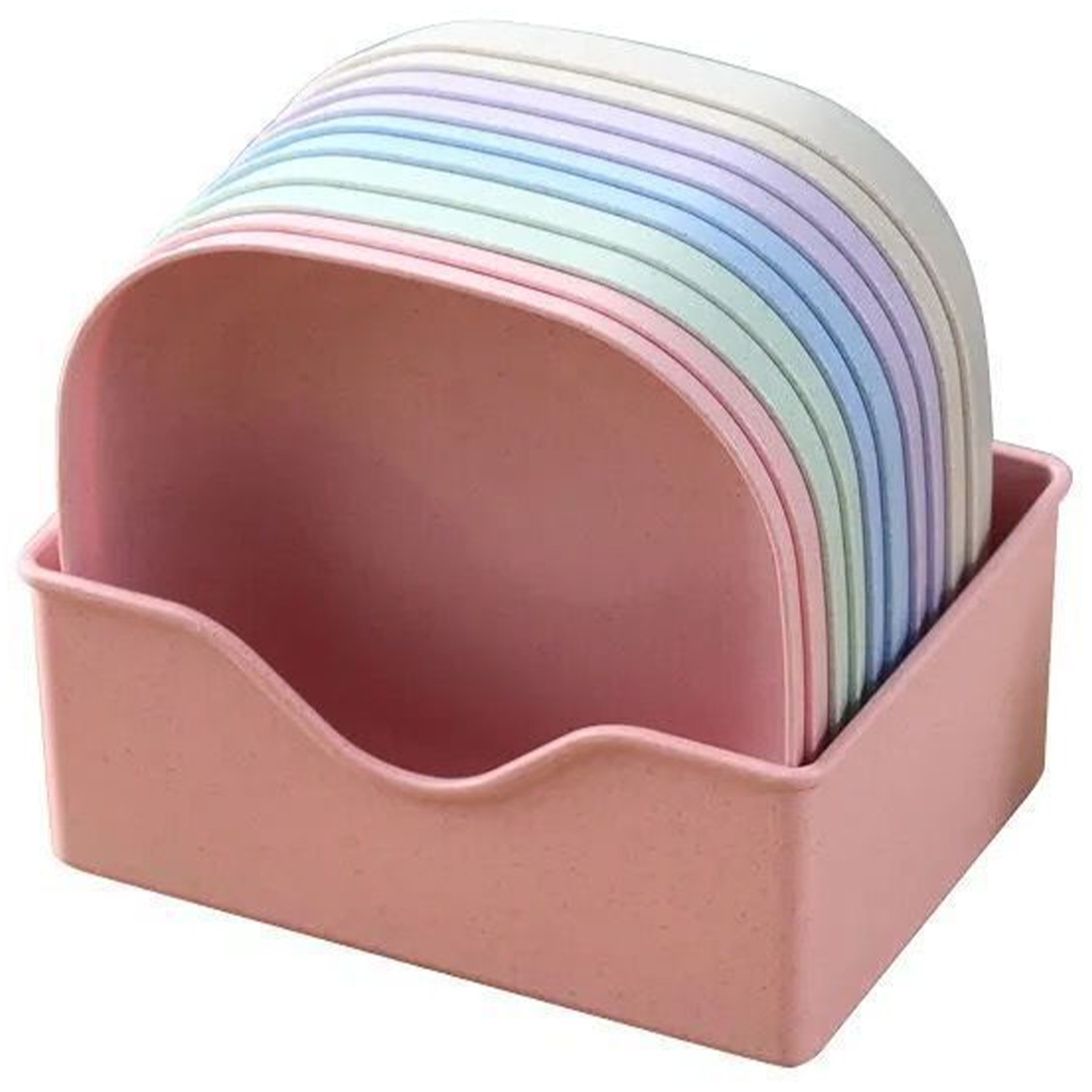 10 Pcs Stackable Plastic Dinner Plates w/ Base 2
