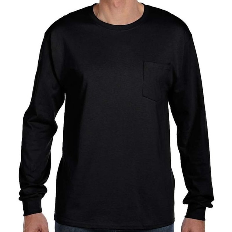 Hanes 6.1 Oz. Tagless® ComfortSoft® Long-Sleeve Pocket T 6