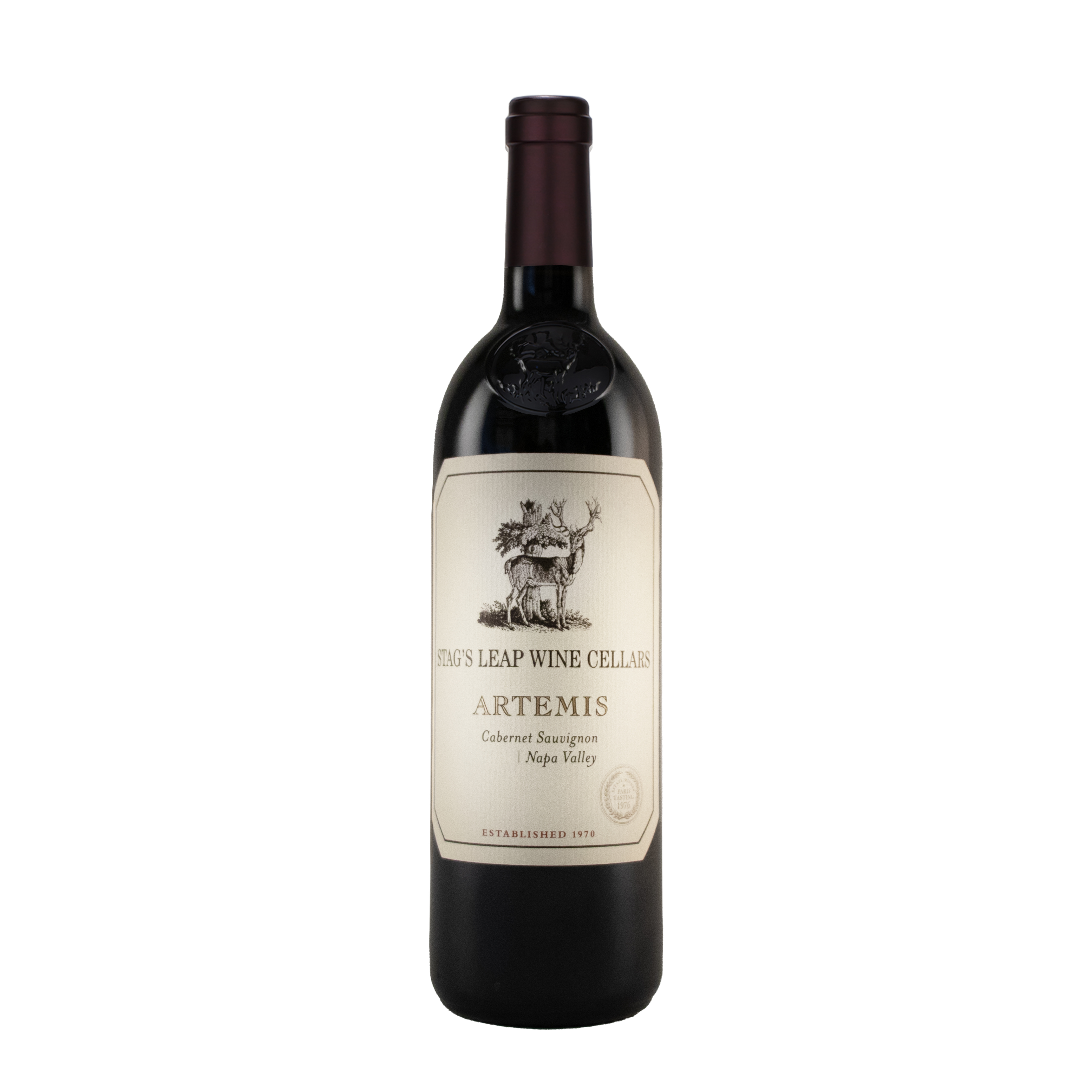 Etched Stag's Leap Wine Cellars Artemis Cabernet Red Wine Bottle 1