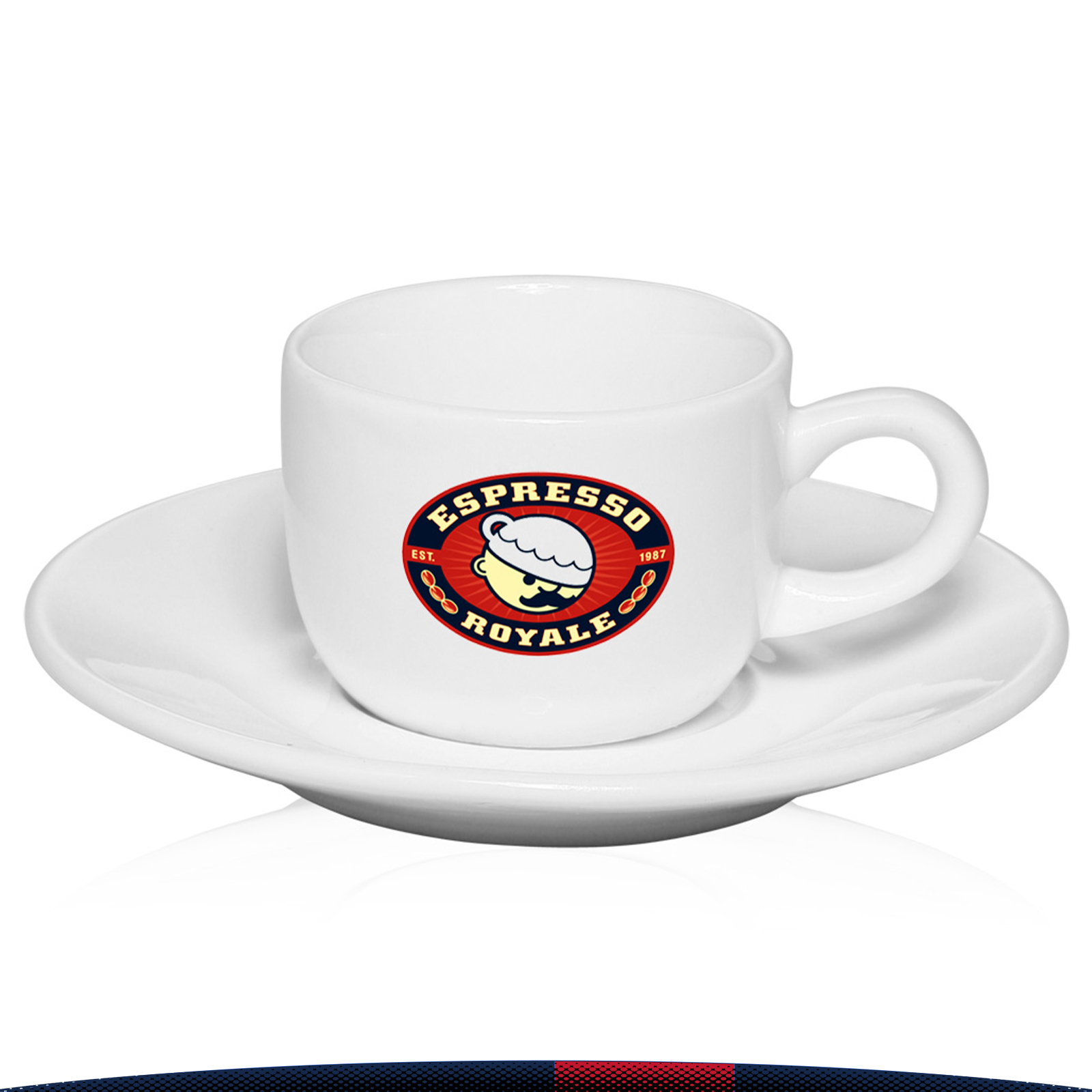 2.5 oz. Flarble Porcelain Cups with Saucer 4