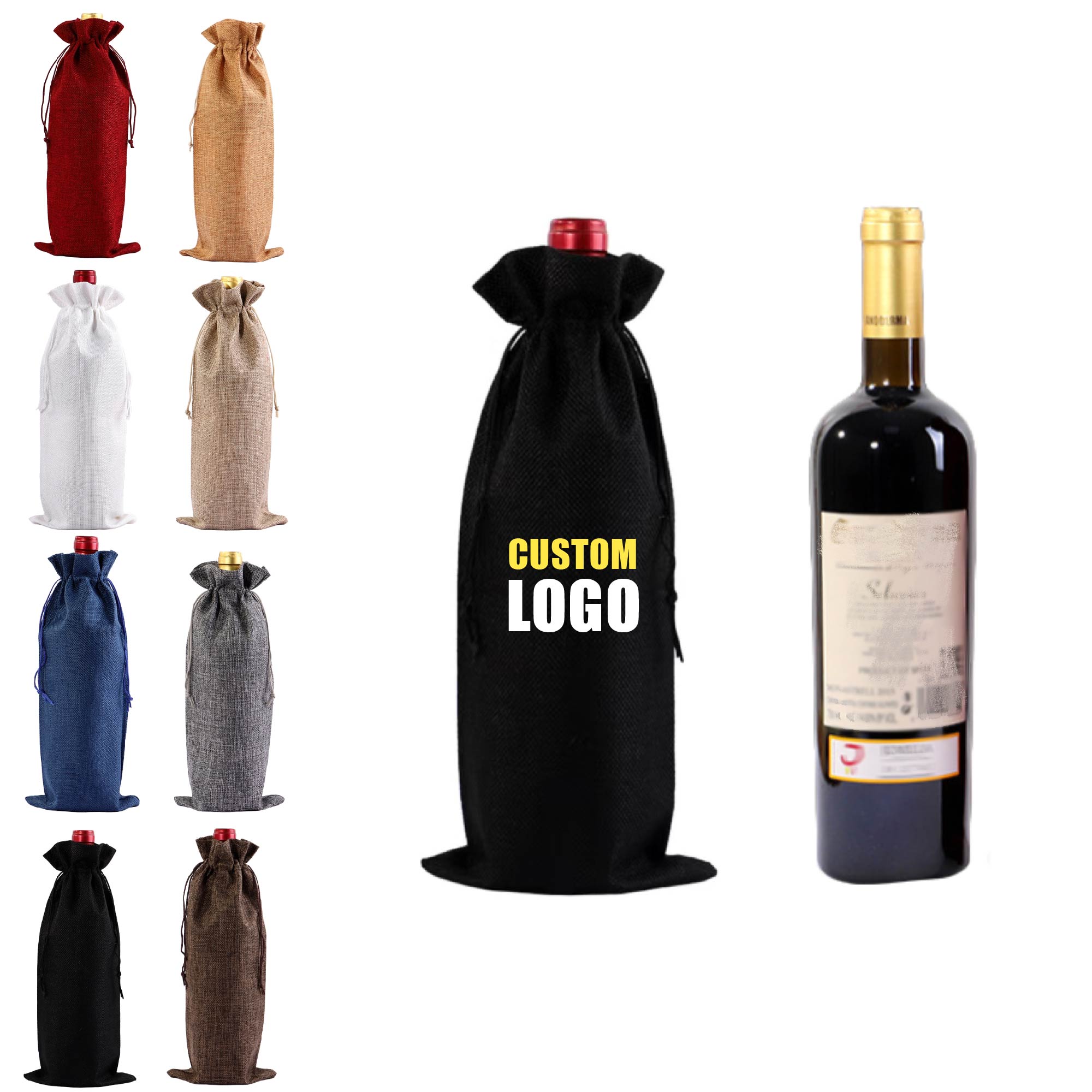 MOQ 10 pcs Drawstring Wine Bags 2