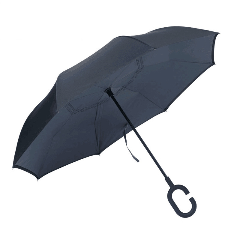 Reverse Upside Down Umbrella With C-Shaped Handle 2