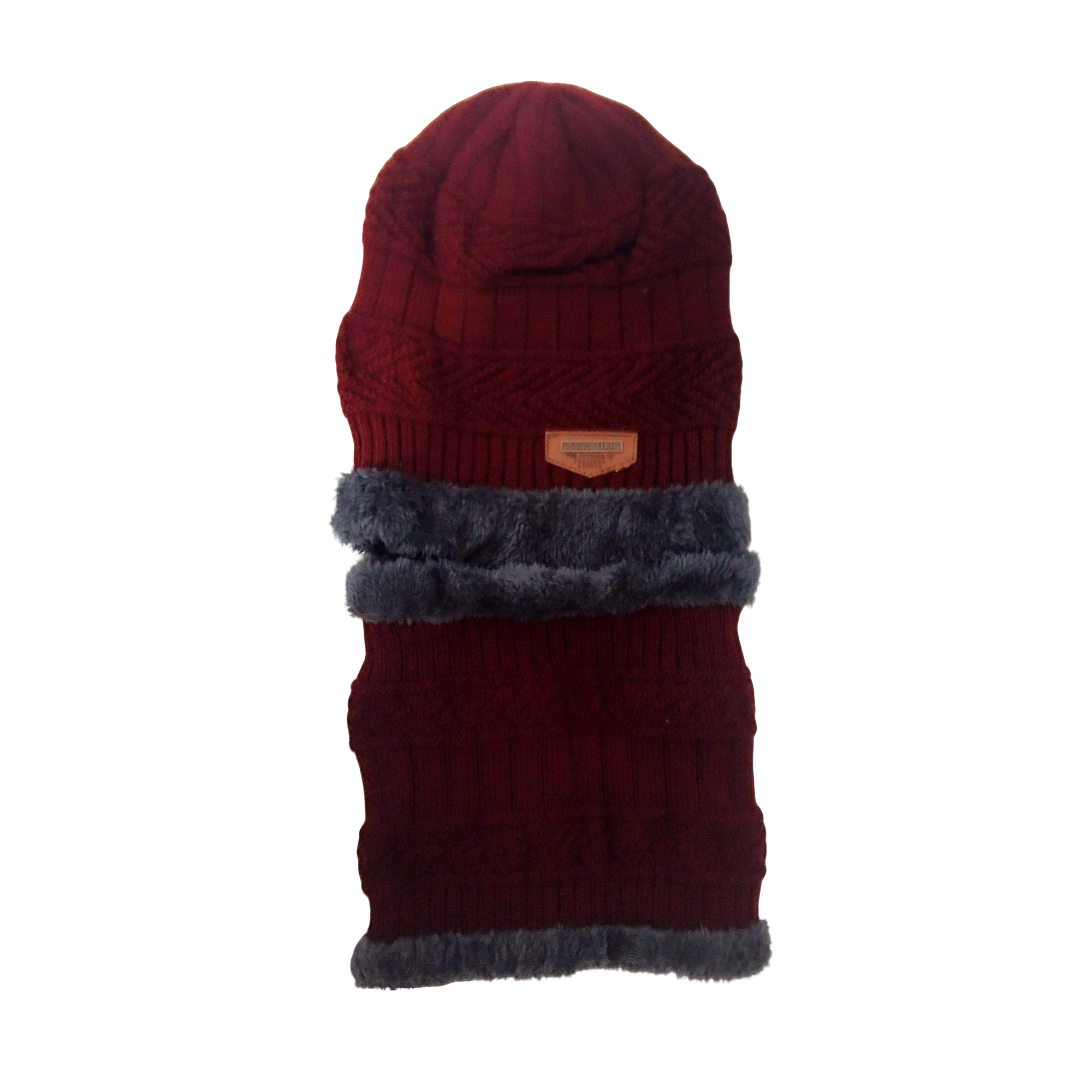 Knit Beanie With Scarf Set Cotton Acrylic Cap 9.5 x 10.3" Scarf 8.3 x 9.5" 5