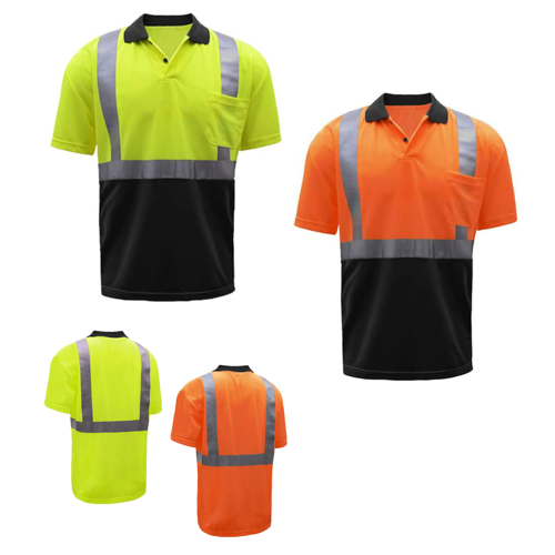 VISIPRO Class 3 Short Sleeve Reflective Front Colorblock Safety Polo - BirdsEye Mesh - ANSI 107-2015 4