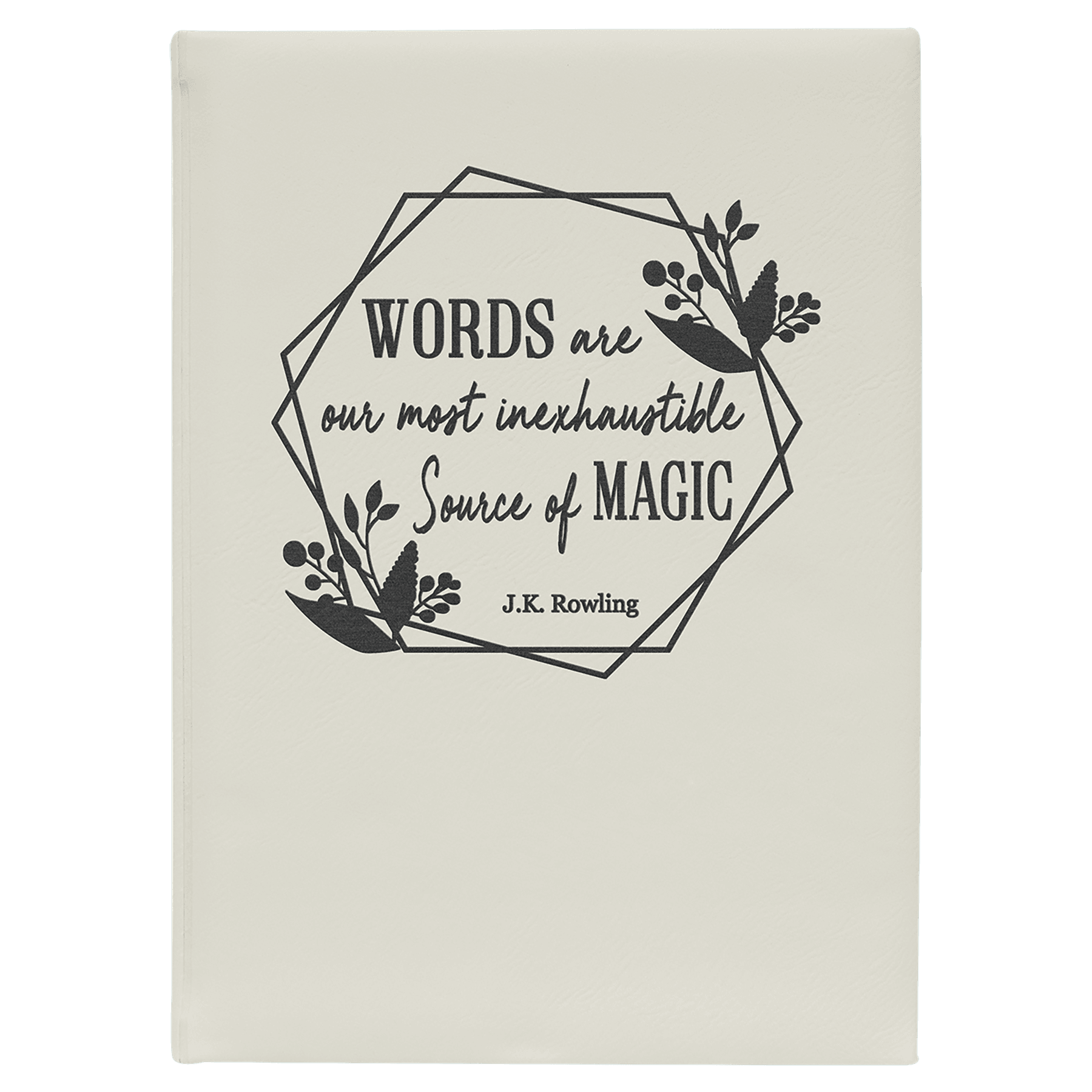 7" x 9 3/4" White Leatherette Journal-Lined Paper 2