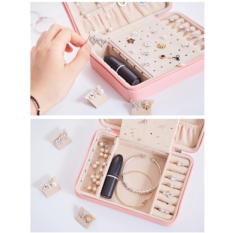 Portable Travel Jewelry Organizer Box with Mirror / Hook 8