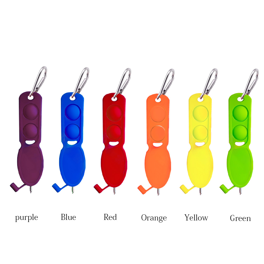 Custom Push Pop Pen Keychain with Carabiner Clip 2