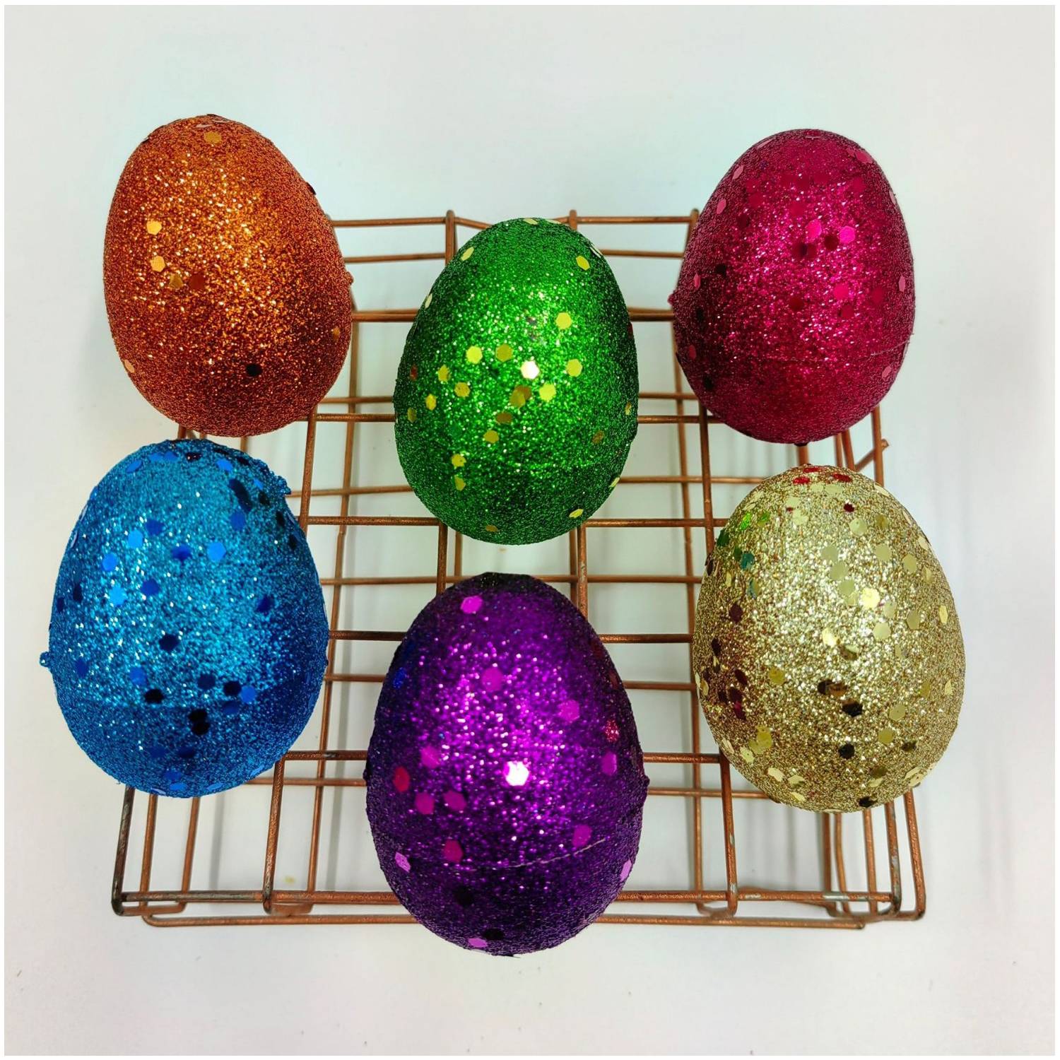 Glittered Fillable Plastic Easter Eggs 2
