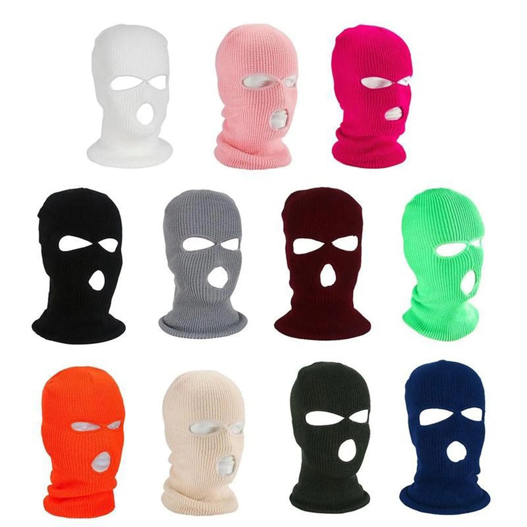 Winter Warm 3 Holes Knit Ski Balaclava Mask MOQ50pcs 3