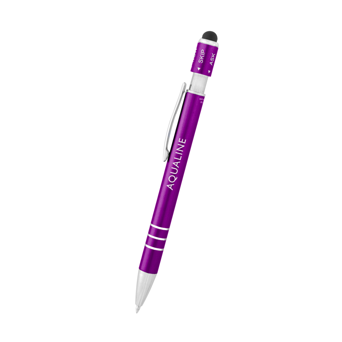 Recycled Aluminum Spin Game Top Pen With Stylus 6