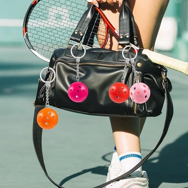 Pickleball Keychain with Perforated Design 2
