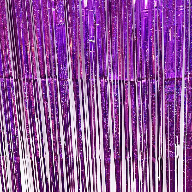 Party Backdrop Christmas Decorations Foil Fringe Backdrop Curtains 1