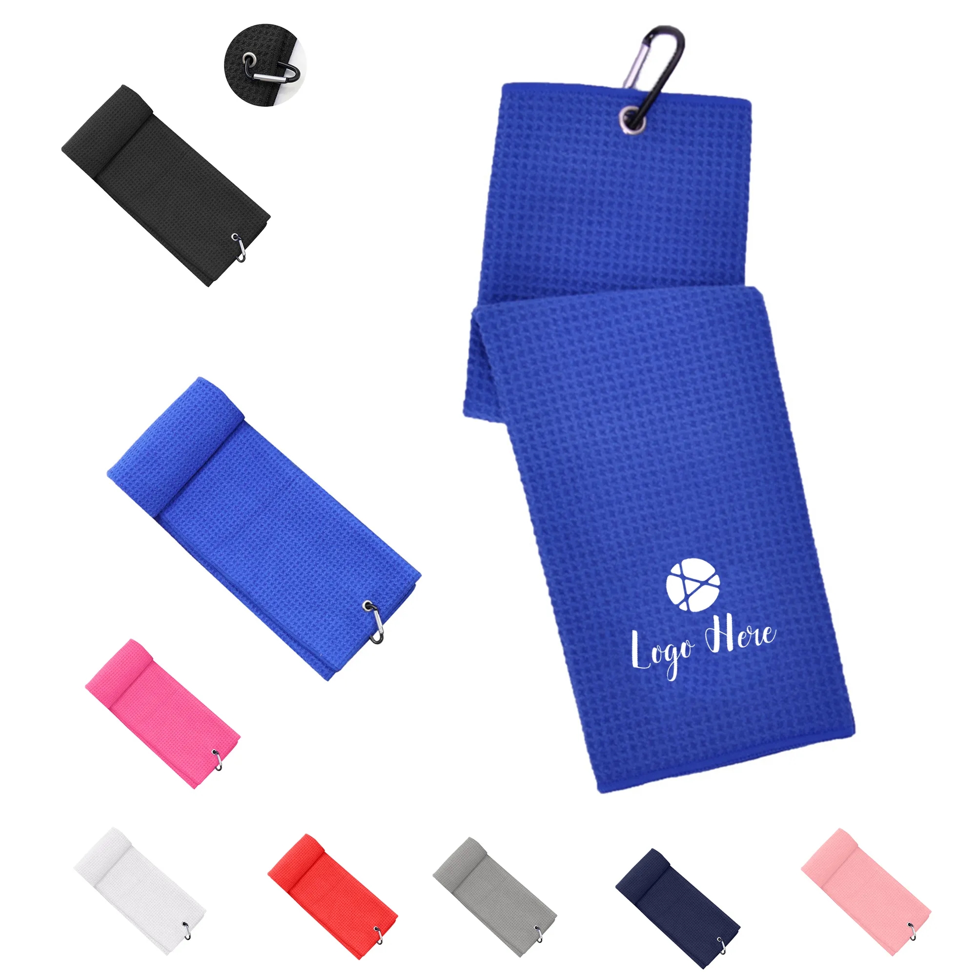 Tri-fold Microfiber Waffle Golf Towel 9